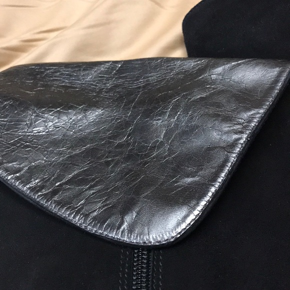 Pura Lopez over the knee suede boots in black - Picture 3 of 7